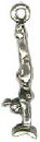 Gymnast Girl Performing the Vault on Flat Top Pommel 3D Sterling Silver Charm Pendant