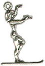 Water Ski Charm Sterling Silver Image