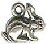 Bunny Rabbit Hare 3D Sterling Silver Charm Pendant