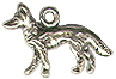 Dog, German Shepherd 3D Sterling Silver Charm Pendant