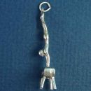 Gymnast in Handstand on Pommel Horse 3D Sterling Silver Charm