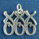 Kiss and Hugges Symbol Love Sterling Silver Charm Pendant