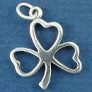 Clover Charm Lucky Shamrock Sterling Silver Pendants