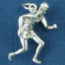 Marathon Man Runner 3D Sterling Silver Charm Pendant