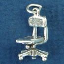 Office Chair 3D Furniture Sterling Silver Charm Pendant