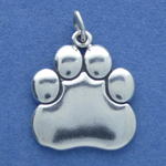 Paw Charm Sterling Silver Large