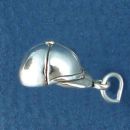 Horse Riding Cap 3D Helmet Sterling Silver Charm Pendant
