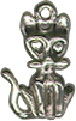 Cat Charm in 3D Sterling Silver