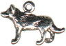 Wolf Charm Small 3D Sterling Silver Pendant