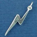 Lightning Bolt Sterling Silver Charm Pendant