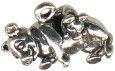 Sterling Silver Pig Charm with Piglets