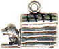 Dog in Dog House 3D Sterling Silver Charm Pendant