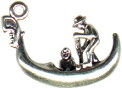 Tour: Venetian Style Gondola 3D Sterling Silver Charm Pendant