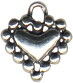 Puffy Heart Charm with Beads Small Sterling Silver Pendant