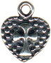 Heart with Small Cross Sterling Silver Charm Pendant
