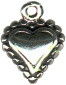 Heart Puffed with Beaded Accent 3D Design Sterling Silver Charm Pendant