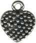 Heart Paved in Beads Sterling Silver Charm Pendant
