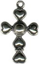 Cross of Hearts with Circles Sterling Silver Charm