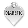 Heart Diabetic Charm Sterling Silver