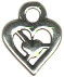 Heart in Heart Small Sterling Silver Charm Pendant