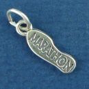 Marathon Shoe Print Running Sports Sterling Silver Charm Pendant