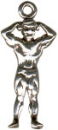 Boby Builder Male 3D Sterling Silver Charm Pendant