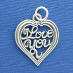 I Love You Charm Sterling Silver Heart