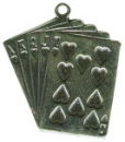 Cards, Playing Sterling Silver Charm Pendant
