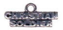 Religious Christian Soldier Word Sterling Silver Charm Pendant
