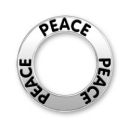 Affirmation Message Peace Word Phrase Sterling Silver Band Charms