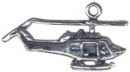 Helicopter Sterling Silver Charm Pendant