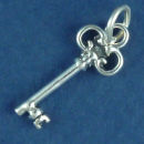 Key Sterling Silver Charm Pendant