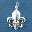 Fleur de Lis Large Sterling Silver Charm Pendant