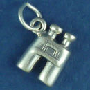Binoculars 3D Sterling Silver Charm Pendant