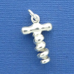 Wine Corkscrew Charm Sterling Silver Wholesale