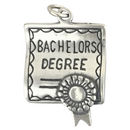 Bachelors Degree Sterling Silver Graduation Charm