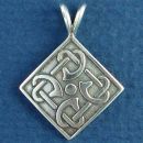 Celtic Knot Diamond Shaped Design Sterling Silver Pendant Small