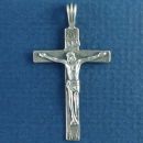 Cross with Jesus Crucifix Sterling Silver Pendant Large