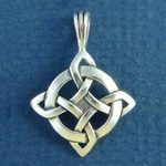 Celtic Knot Pendant Shield of Luck Design Sterling Silver