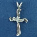 Cross with Descending Holy Spirit Sterling Silver Pendant