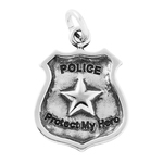 Sterling Silver Police Badge Charm