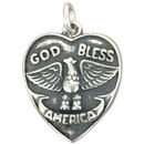 God Bless America Charm Sterling Silver