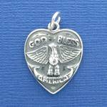 God Bless America Charm Sterling Silver