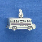 School Bus Charm Sterling Silver