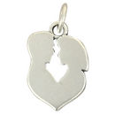 Couple Silhouette Charm Sterling Silver