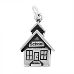 Sterling Silver School House Charm