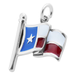 Texas Flag Charm Sterling Silver Enamel