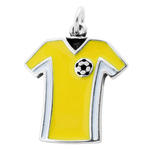 Soccer Jersey Charm Sterling Silver  Enamel