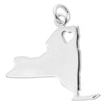 New York Sterling Silver Charm with Open Heart