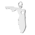 Florida Sterling Silver Charm with Open Heart